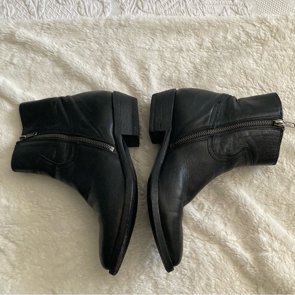 Frye Black Leather Ankle Boots Booties - Picture 6 of 13